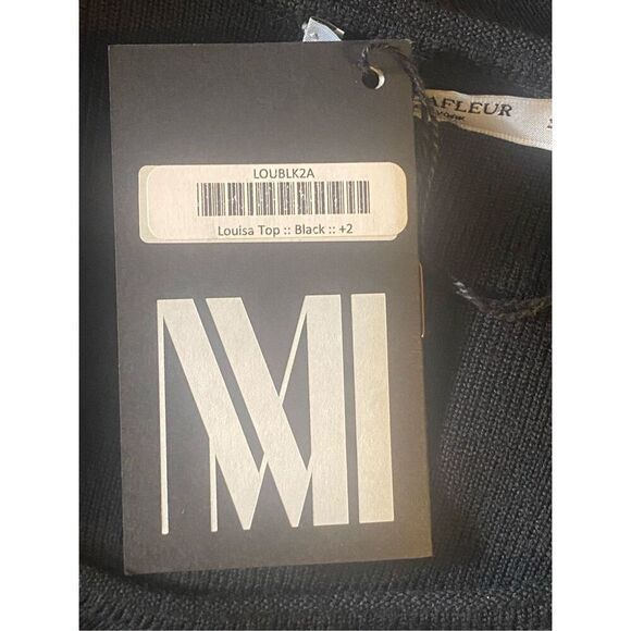 MM. Lafleur Womens Black Merino Wool Sleeveless Louisa Tank Top Size 2 NWT - Picture 5 of 6